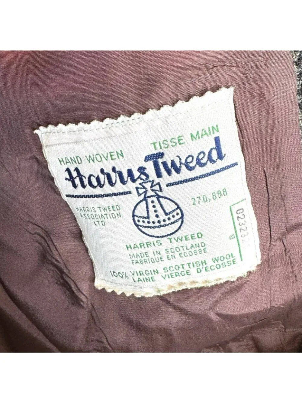 Vintage Harris Tweed Blazer Sport Coat Jacket Mens Size 48R Gray Wool - Picture 4 of 10